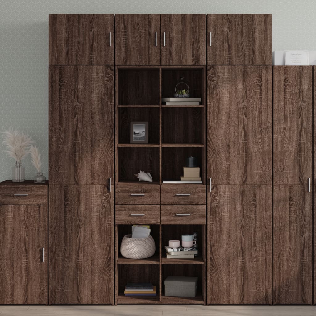 vidaXL Highboard Brown Oak 70x42.5x185 cm Engineered Wood