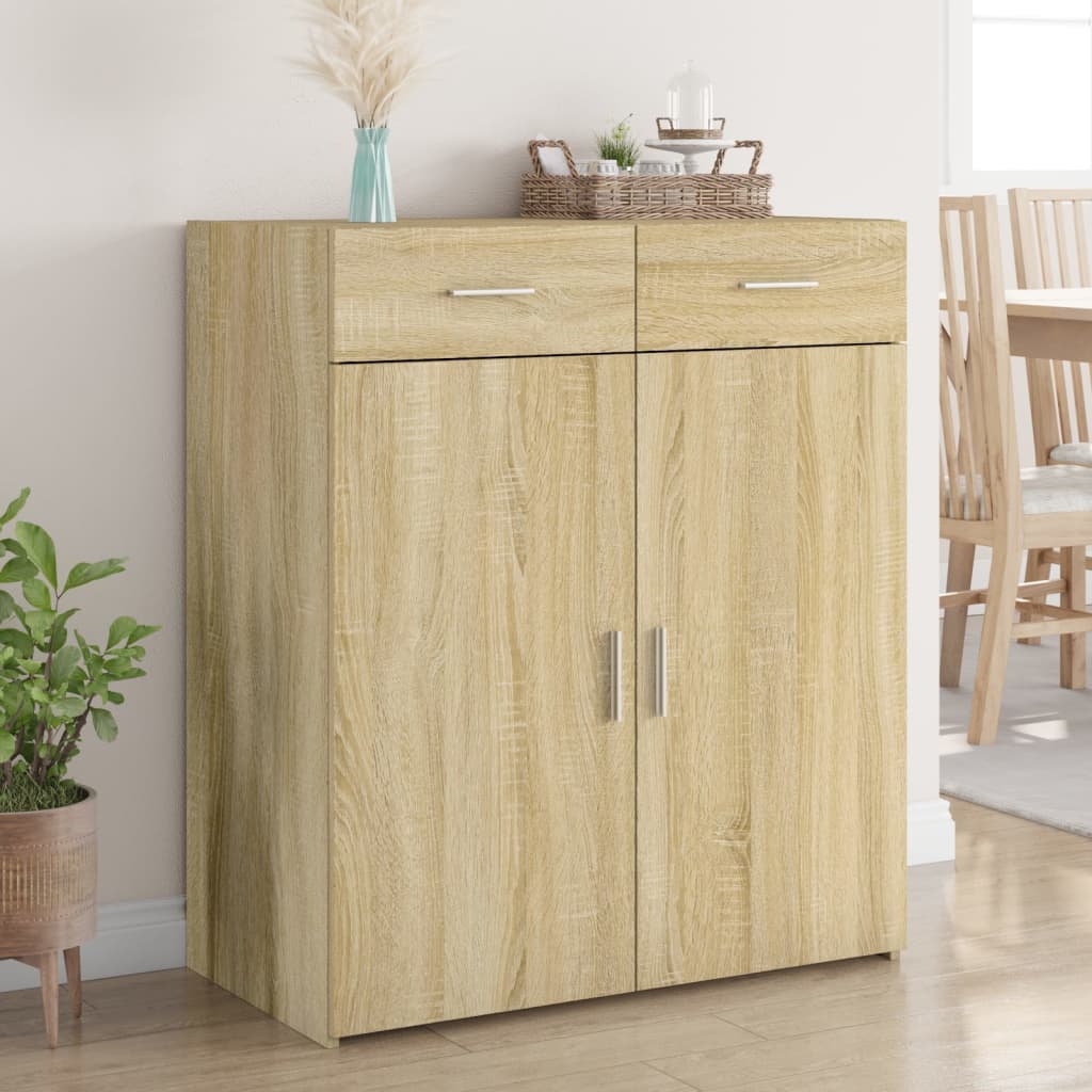 vidaXL Sideboard Sonoma Oak 80x42.5x93 cm Engineered Wood