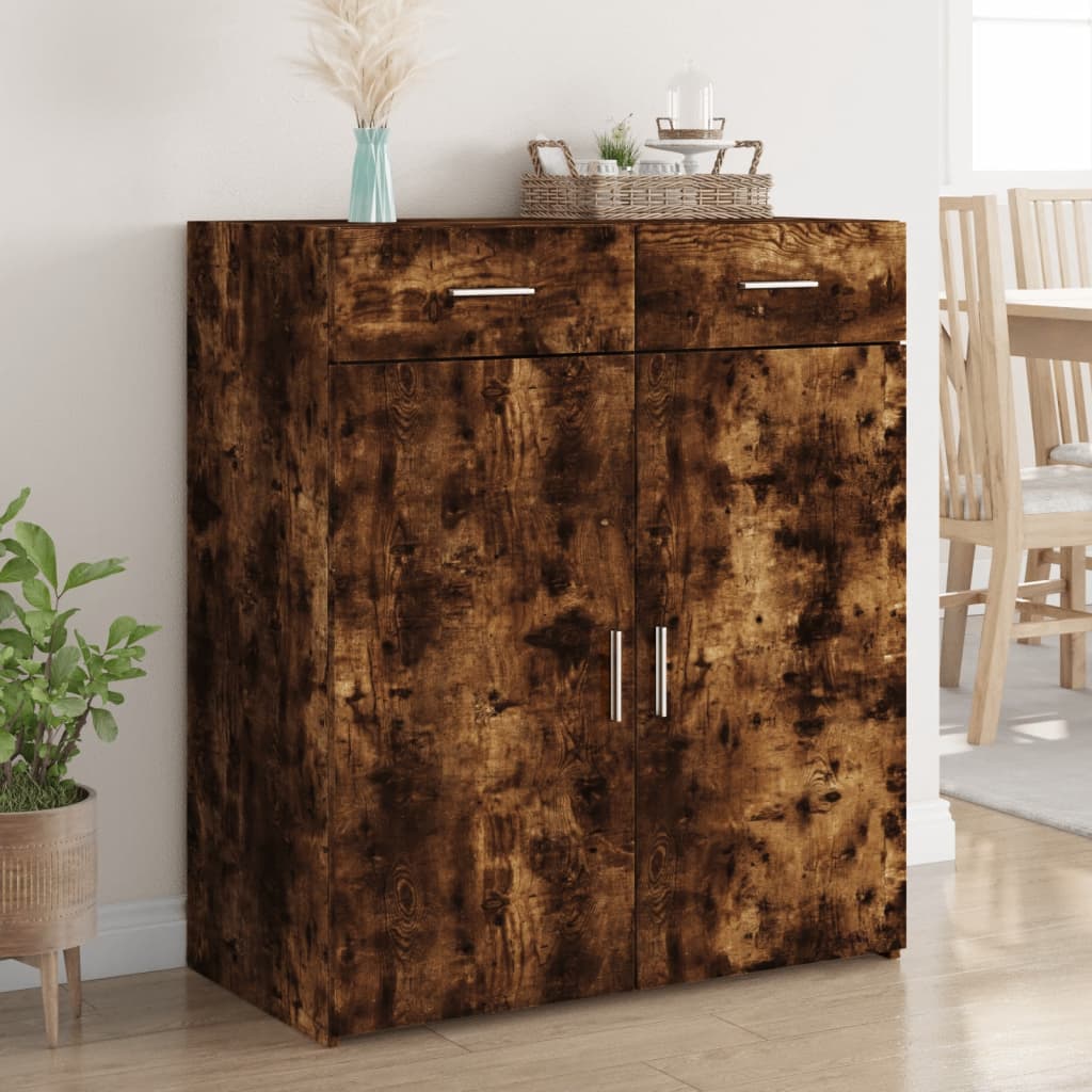 vidaXL Sideboard Smoked Oak 80x42.5x93 cm Engineered Wood