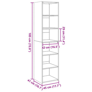 vidaXL Highboard White 45x41x185 cm Engineered Wood