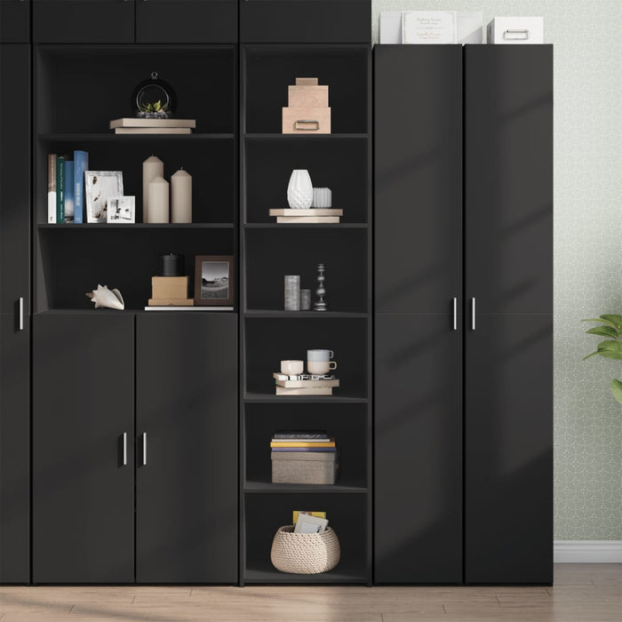 vidaXL Highboard Black 45x41x185 cm Engineered Wood