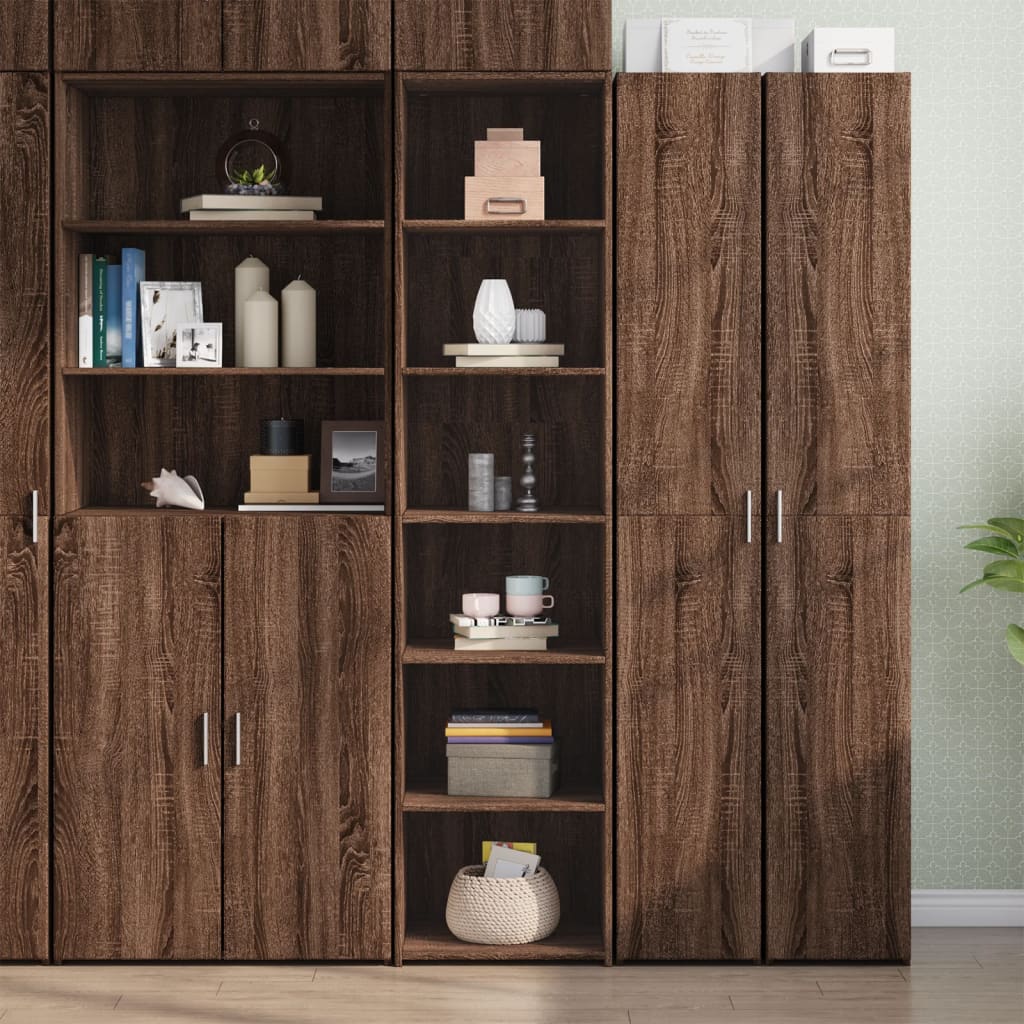 vidaXL Highboard Brown Oak 45x41x185 cm Engineered Wood