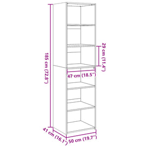 vidaXL Highboard Black 50x41x185 cm Engineered Wood