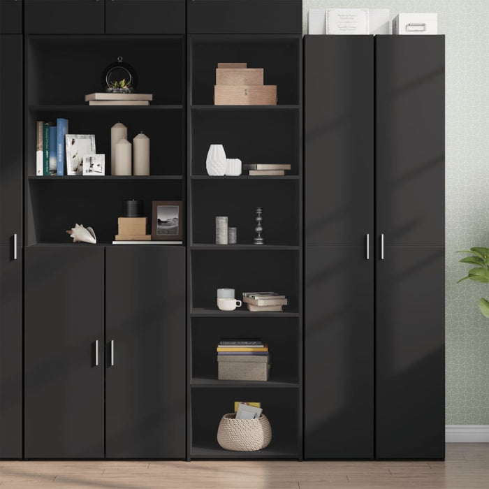 vidaXL Highboard Black 50x41x185 cm Engineered Wood