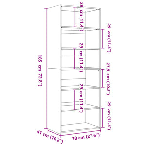 vidaXL Highboard White 70x41x185 cm Engineered Wood