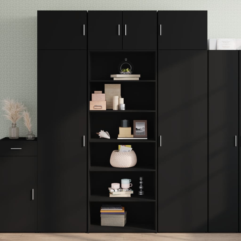 vidaXL Highboard Black 70x41x185 cm Engineered Wood