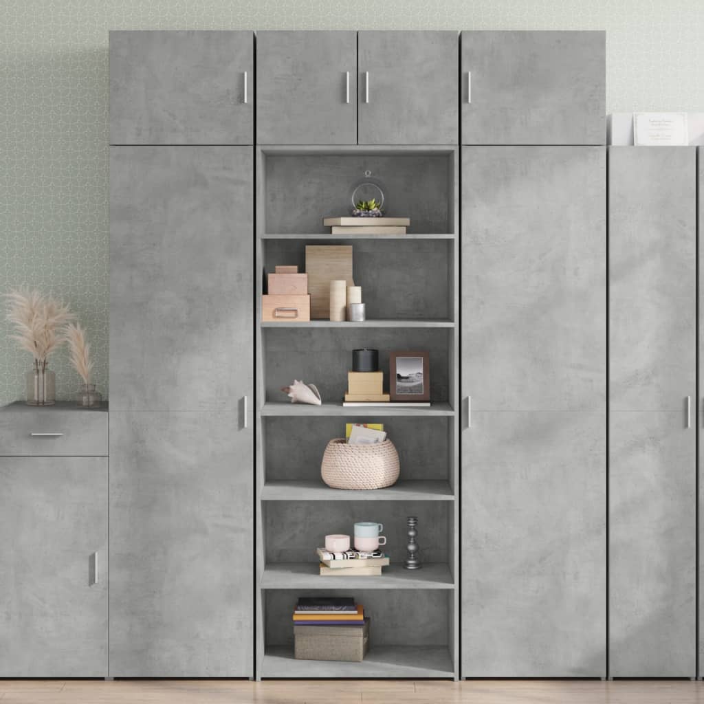 vidaXL Highboard Concrete Grey 70x41x185 cm Engineered Wood