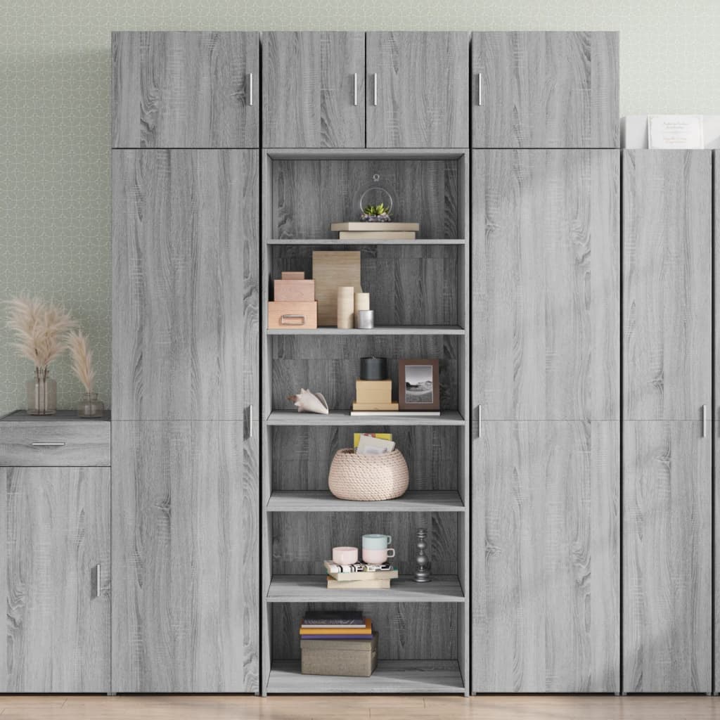 vidaXL Highboard Grey Sonoma 70x41x185 cm Engineered Wood