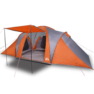 vidaXL Family Tent Dome 6-Person Grey and Orange Waterproof