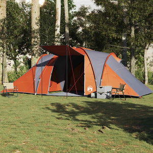 vidaXL Family Tent Dome 6-Person Grey and Orange Waterproof