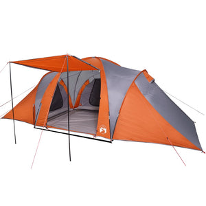 vidaXL Family Tent Dome 6-Person Grey and Orange Waterproof