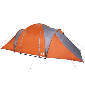 vidaXL Family Tent Dome 6-Person Grey and Orange Waterproof