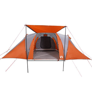 vidaXL Family Tent Dome 6-Person Grey and Orange Waterproof