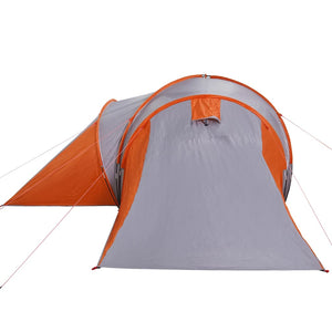 vidaXL Family Tent Dome 6-Person Grey and Orange Waterproof