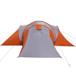 vidaXL Family Tent Dome 6-Person Grey and Orange Waterproof