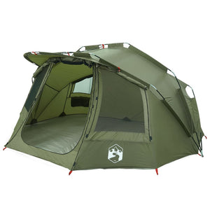 vidaXL Fishing Tent 5-Person Olive Green Waterproof