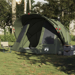 vidaXL Fishing Tent 5-Person Olive Green Waterproof