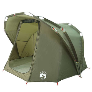 vidaXL Fishing Tent 4-Person Olive Green Waterproof