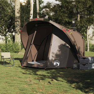 vidaXL Fishing Tent 4-Person Brown Waterproof