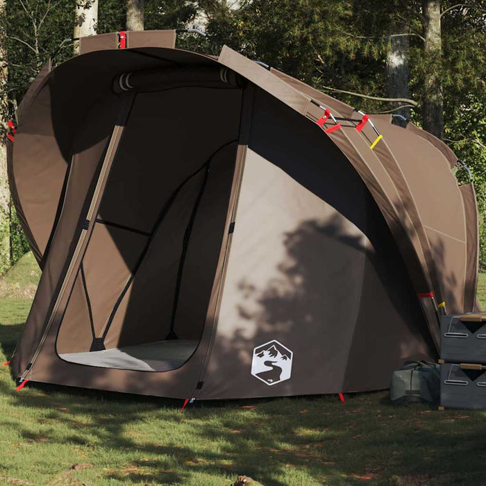 vidaXL Fishing Tent 4-Person Brown Waterproof