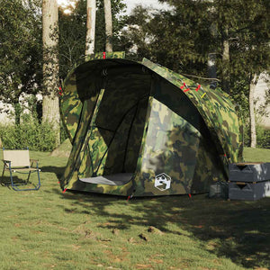 vidaXL Fishing Tent 4-Person Camouflage Waterproof