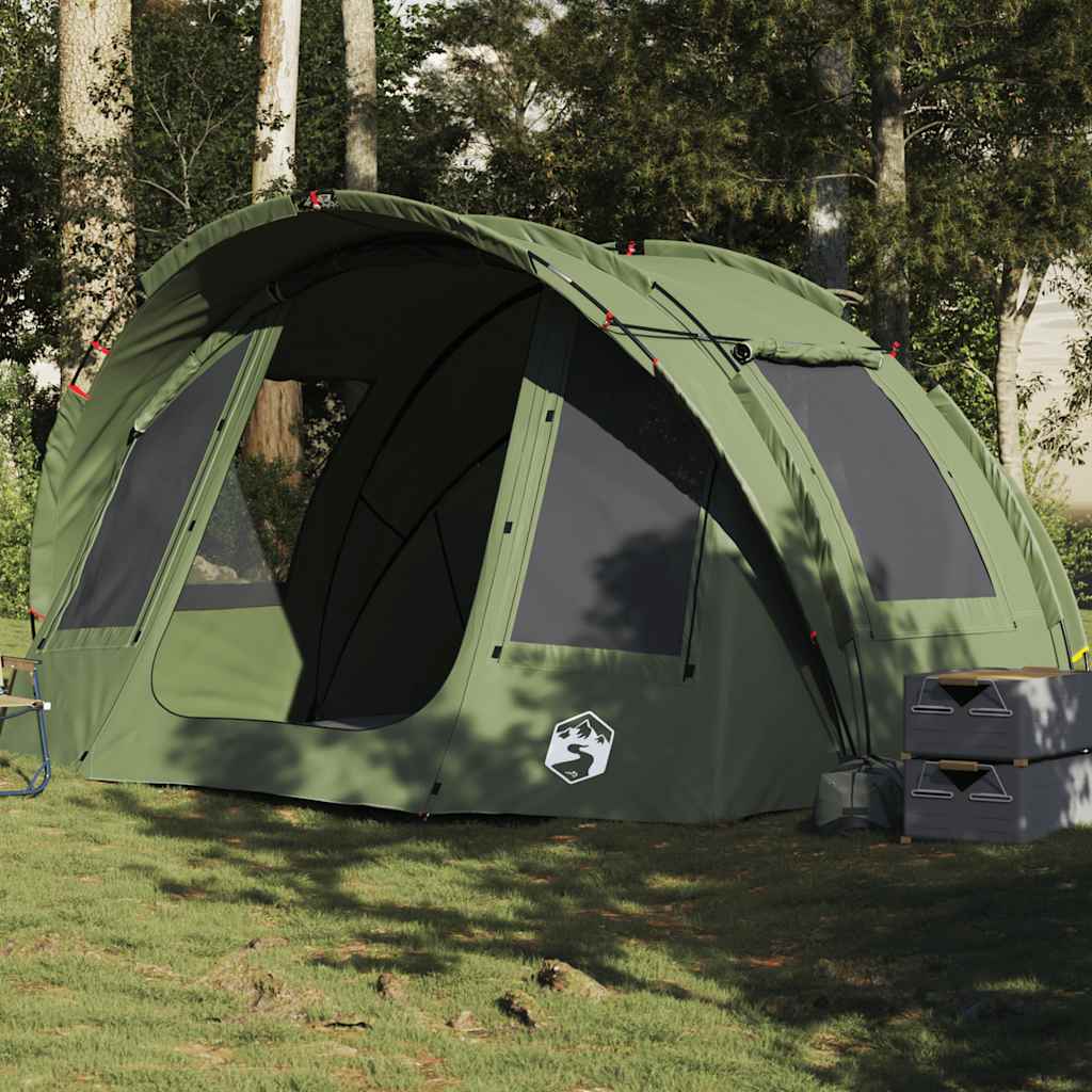 vidaXL Fishing Tent 2-Person Olive Green Waterproof