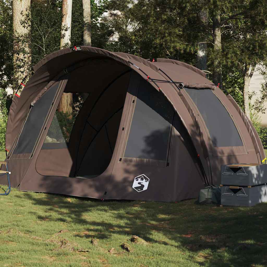 vidaXL Fishing Tent 2-Person Brown Waterproof