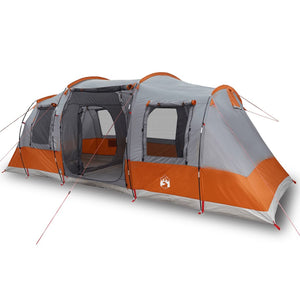 vidaXL Camping Tent Tunnel 4-Person Grey and Orange Waterproof