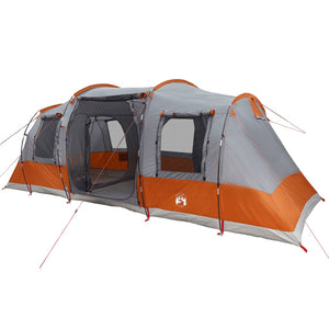 vidaXL Camping Tent Tunnel 4-Person Grey and Orange Waterproof