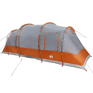 vidaXL Camping Tent Tunnel 4-Person Grey and Orange Waterproof