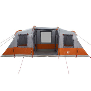 vidaXL Camping Tent Tunnel 4-Person Grey and Orange Waterproof