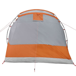 vidaXL Camping Tent Tunnel 4-Person Grey and Orange Waterproof