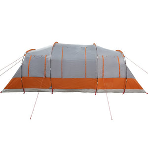 vidaXL Camping Tent Tunnel 4-Person Grey and Orange Waterproof