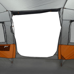 vidaXL Camping Tent Tunnel 4-Person Grey and Orange Waterproof