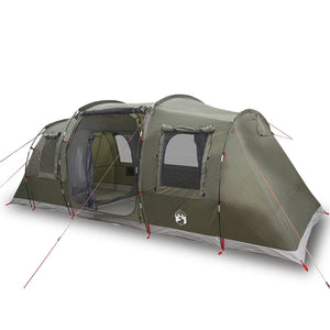 vidaXL Camping Tent Tunnel 4-Person Olive Green Waterproof