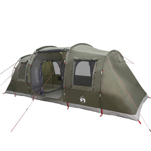 vidaXL Camping Tent Tunnel 4-Person Olive Green Waterproof