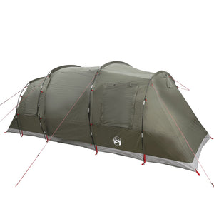 vidaXL Camping Tent Tunnel 4-Person Olive Green Waterproof