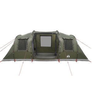 vidaXL Camping Tent Tunnel 4-Person Olive Green Waterproof