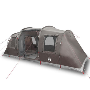 vidaXL Camping Tent Tunnel 4-Person Brown Waterproof