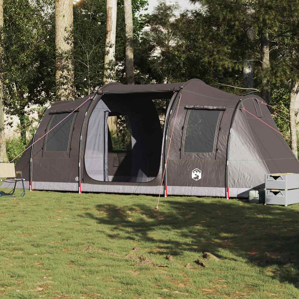 vidaXL Camping Tent Tunnel 4-Person Brown Waterproof