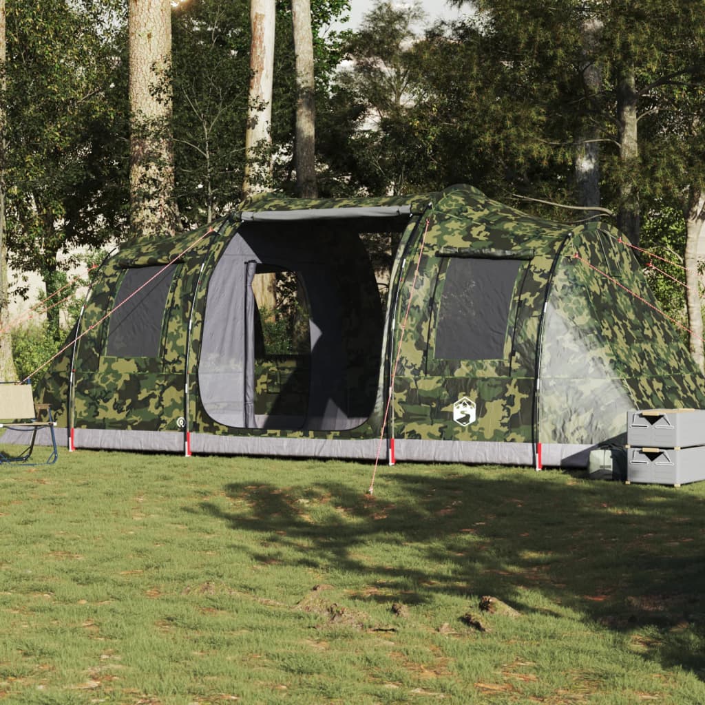 vidaXL Camping Tent Tunnel 4-Person Camouflage Waterproof