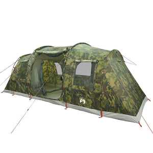 vidaXL Family Tent Tunnel 6-Person Camouflage Waterproof