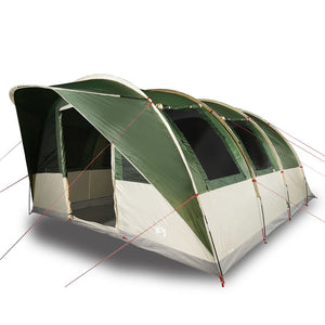 vidaXL Camping Tent Tunnel 5-Person Green Waterproof