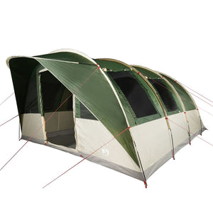 vidaXL Camping Tent Tunnel 5-Person Green Waterproof