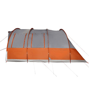 vidaXL Camping Tent Tunnel 5-Person Grey and Orange Waterproof