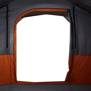 vidaXL Camping Tent Tunnel 5-Person Grey and Orange Waterproof