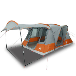 vidaXL Camping Tent Tunnel 5-Person Grey and Orange Waterproof