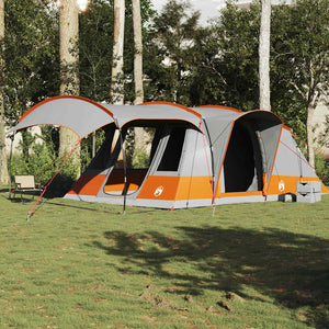 vidaXL Camping Tent Tunnel 5-Person Grey and Orange Waterproof