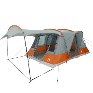 vidaXL Camping Tent Tunnel 5-Person Grey and Orange Waterproof