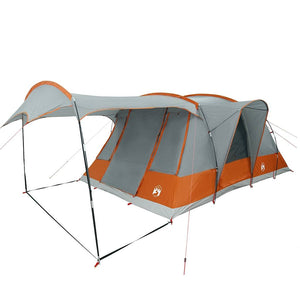 vidaXL Camping Tent Tunnel 5-Person Grey and Orange Waterproof